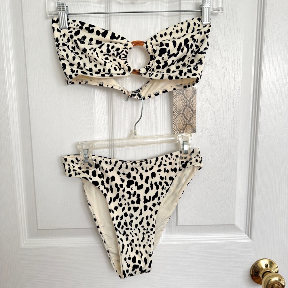 NWT Toluca Bandeau Leopard Bikini Set